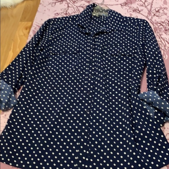Navy blue polka dots - Picture 3 of 4